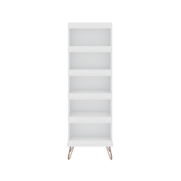 Manhattan Comfort Rockefeller Shoe Storage Rack, White 135GMC1